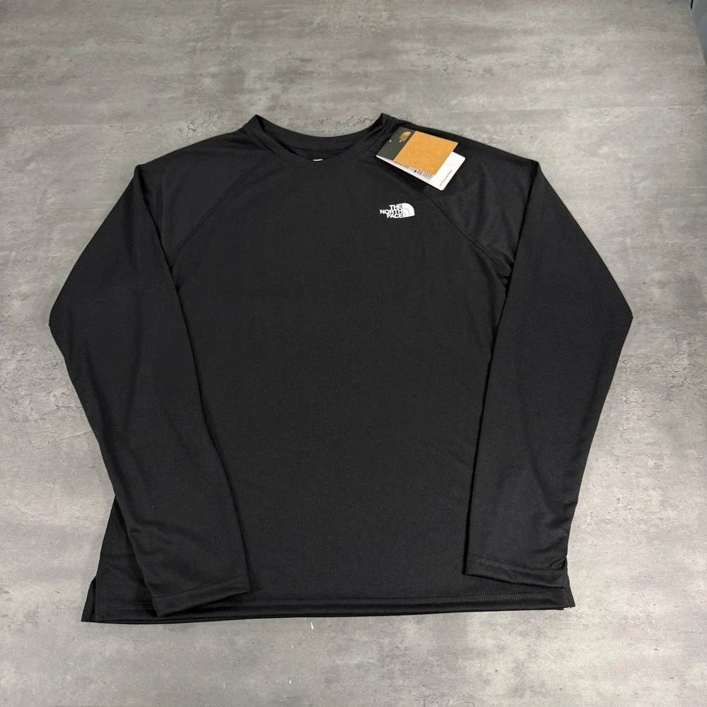 The North Face Breeze Long Sleeve Shirt Mens Small Black FlashDry Active NEW